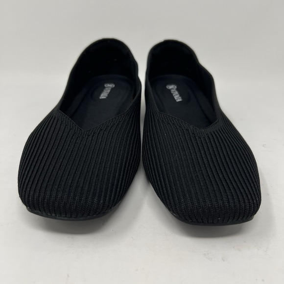 Vivaia Margot 2.0 Square Toe V Cut Flats Black EU 39 Womens Size 8 Office Career - Picture 6 of 13